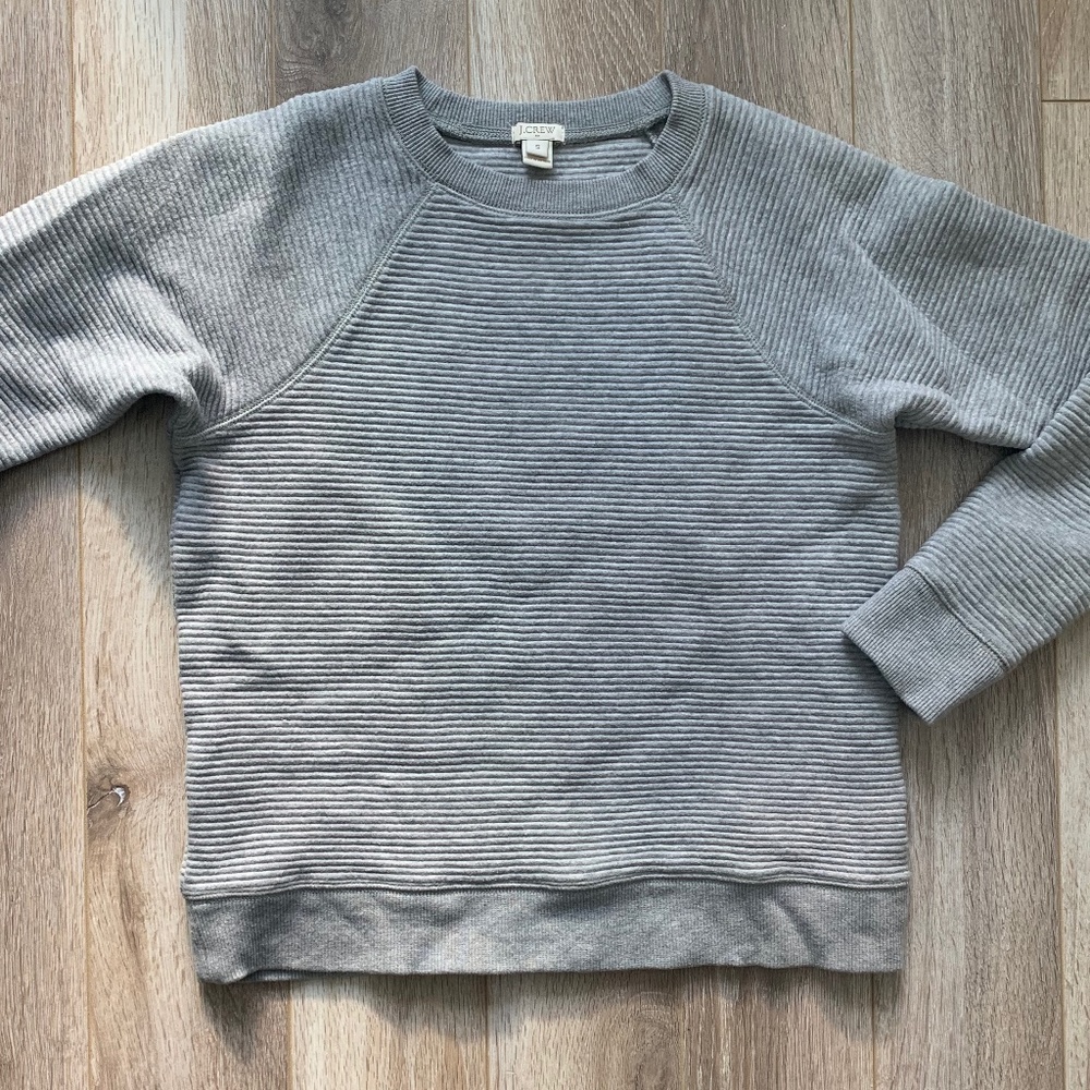 J. Crew Light Gray Textured Sweater - Size Small/Medium